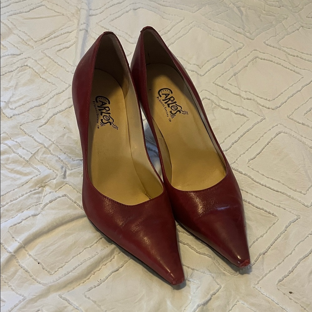 Carlos by Carlos Santana Point Toe Red Heels